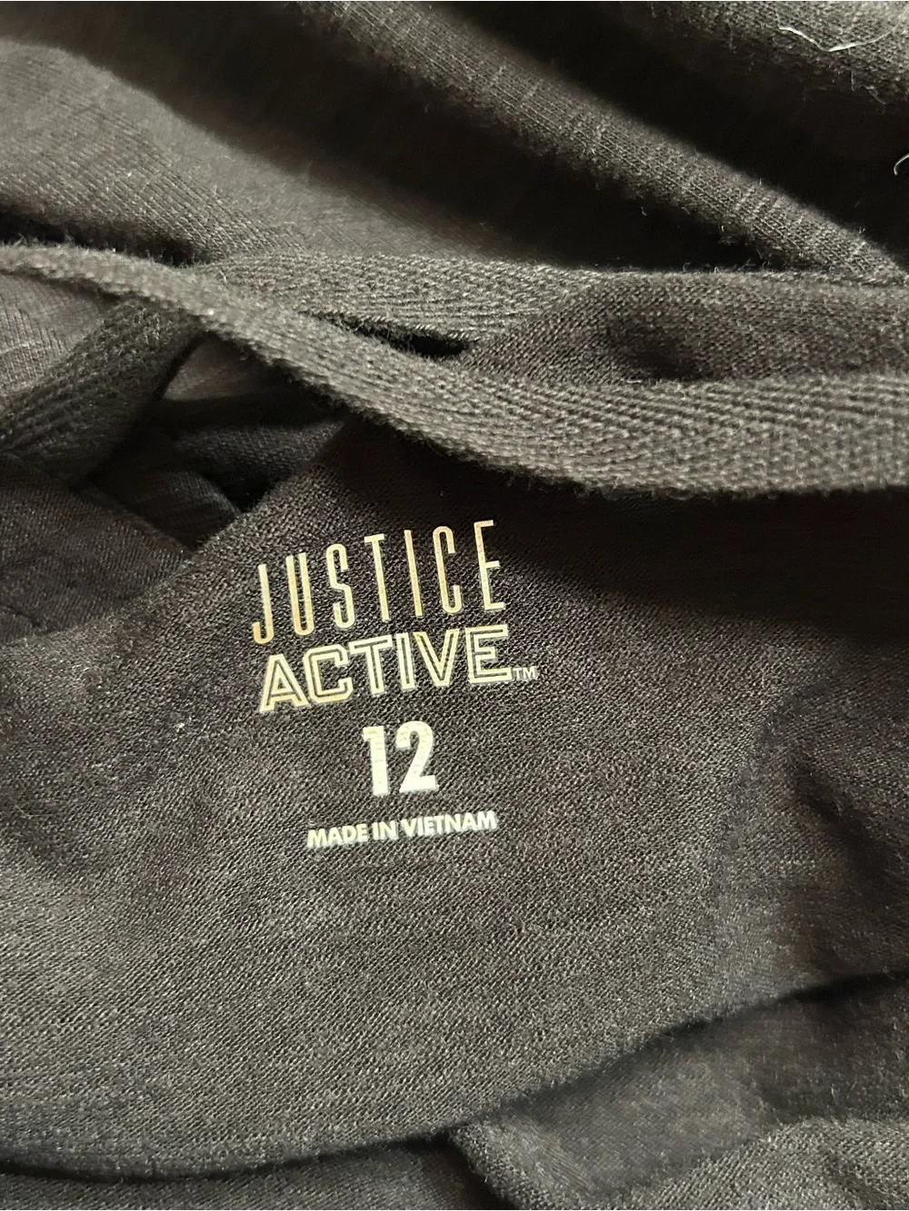 NWT-Girls Justice Black Short-Sleeve Soccer Graphic Tie-Front Tee
